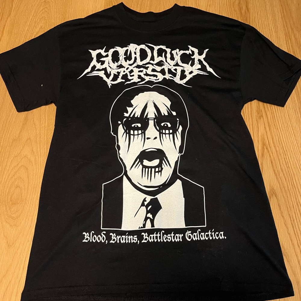 Good Luck Varsity Shirt featuring Dwight Schrute from the Office Medium
